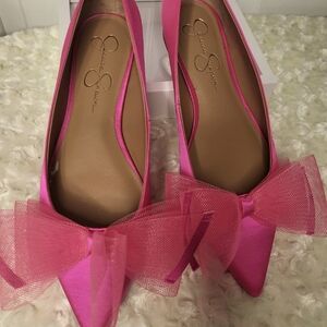 Jessica Simpson Pink Bow Flats
